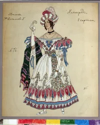 Kostümentwurf für das Stück Der Maskenball von Mikhail Lermontov