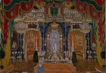 Bühnenbild für das Theaterstück Die Maskerade von M. Lermontov, 1917