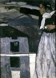 Frau in Grau