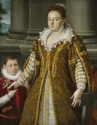 Porträt der Großherzogin Bianca Capello de Medici mit ihrem Sohn, ca. 1580-1614