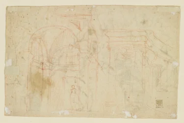 Studien von Engeln und Putten (Recto); Architektonische Studien (Verso)