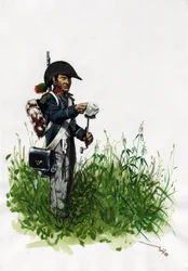 Erstes Kaiserreich (1804-1814 und 1815): Soldat Infanterist Jäger der großen französischen napoleonischen Armee.