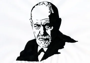 Porträt von Sigmund Freud (1856-1939), österreichischer Psychiater - Illustration von Alessandro Lonati