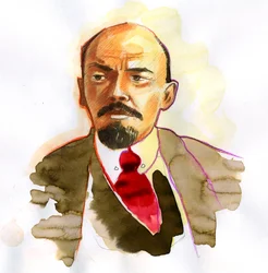 Porträt von Wladimir Lenin (1870-1924), russischer Politiker und Revolutionär