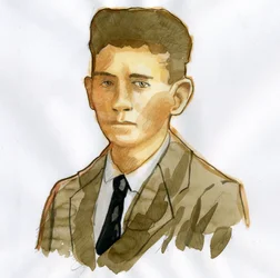 Porträt des Prager Schriftstellers Franz Kafka (1883-1924)