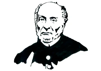 Darstellung von Victor Schoelcher (1804-1893), französischer Politiker und Freimaurer, bekannt für seine maßgebliche Rolle beim Dekret über die endgültige Abschaffung der Sklaverei in Frankreich (Porträt des französischen abolitionistischen
