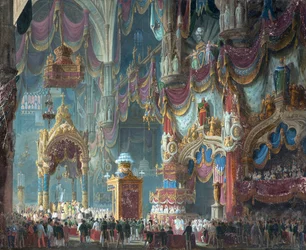 Die Krönung von Kaiser Ferdinand I. von Österreich zum König von Lombardei-Venetien in der Kathedrale von Mailand