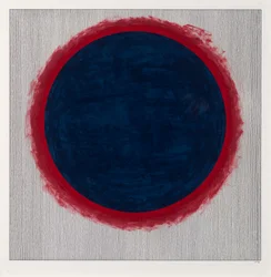 Kreis Blau auf Rot