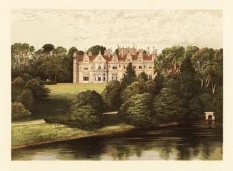 Keele Hall, Staffordshire, England, 1880 (Gravur)