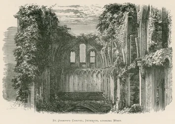 Glastonbury Abbey, St. Josephs Kapelle, Innenansicht nach Westen