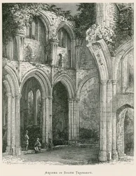 Netley Abbey, Bögen im südlichen Querschiff (Stich)