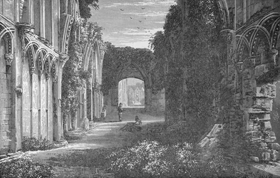 St. Josephs Kapelle, Innenansicht, Blick nach Osten, Glastonbury Abbey, um 1880, 1897