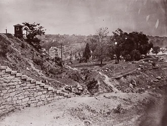Ruinen der R & P Eisenbahnbrücke, Richmond, ca. 1865