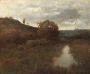 Herbstlandschaft und Teich