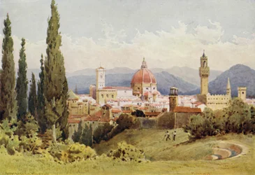 Florenz vom Boboli-Garten, Blick auf Fiesole
