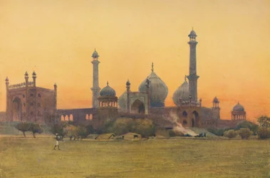 Die Jumma Musjid, Delhi - Bei Sonnenuntergang, ca. 1880-1905