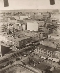 Blick nach Nordosten vom Kuppel des Gerichtsgebäudes in Chicago