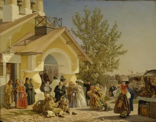 Aus einer Kirche in Pskow herauskommen, 1864