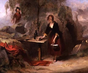 Alice, die Tochter von Donald Beanham, bereitet Edward Waverley das Frühstück vor