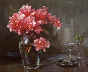 Blumen in Glasvase