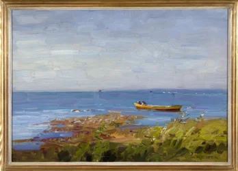A. Koester, See mit kleinem Kahn