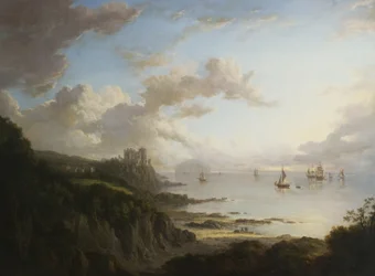 Culzean Castle von Norden mit Ailsa Craig, ca. 1816