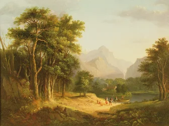 Hochlandlandschaft mit Figuren