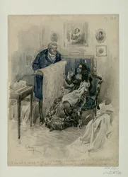 Pierre in der Familie. Epilog. Illustration für den Roman Krieg und Frieden von Leo Tolstoi, 1911-1912