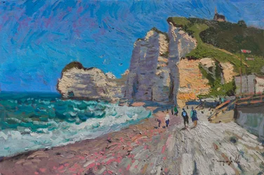 Sonniger Strand von Etretat