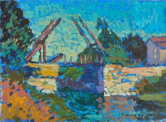 Lebhafte Kanalbrücke