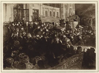 Lenins Ankunft in St. Petersburg, Russland