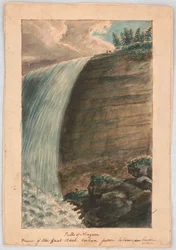 Niagarafälle. Ansicht des großen Wasserfalls von unten, siehe Foresters, ein Gedicht