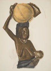 Arabische Frau Ouled Gopo mit ihrem Kind (Fort Lamy), aus Dessins et Peintures d