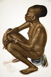 Kotiane, Mangbetu-Mädchen (Niangara) (Haut-Ouellé), aus Dessins et Peintures d