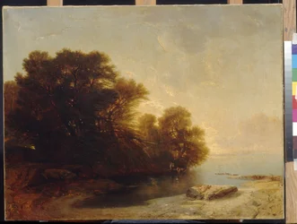 Bäume am See von Calame, Alexandre