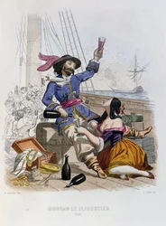 Morgan der Freibeuter im Jahr 1668, aus Histoire des Pirates von P. Christian, gestochen von A. Catel, 1852