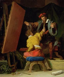 Aretino im Atelier von Tintoretto, 19. Jahrhundert