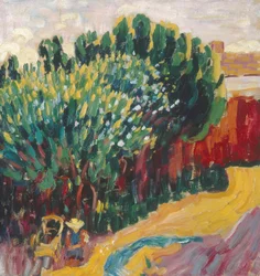Landschaft aus Carantec mit Frau