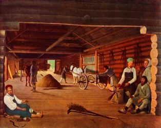 Getreide dreschen, um 1821, 1965