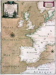 Der Ozean mit der Küste von Frankreich, Spanien, Portugal, England, Niederlande, Dänemark - von A