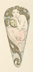 Entwurf einer Miniatur für einen Anhänger einer großen Korsagenbrosche, ca. 1900