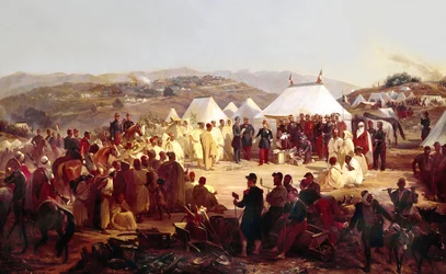 Eroberung Algeriens: Kapitulation des Stammes der Beni Raten aus Kabylien vor dem französischen Marschall Randon im Jahr 1854