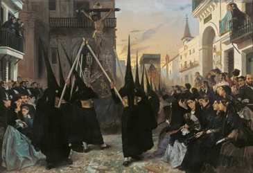 Eine Prozession entlang der Calle Genova