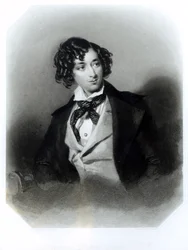 Porträt von Benjamin Disraeli Esquire (1804-81), graviert von H. Robinson, ca. 1840