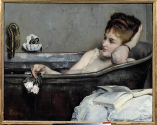 Das Bad oder die Frau in der Badewanne Gemälde von Alfred Stevens (1823-1906) 1867 Paris, Musée d
