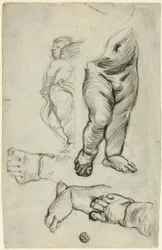 Skizzen von Putti (recto); Studie für Ornament (verso)