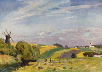 Dänemark: Eine typische dänische Landschaft, Südjütland