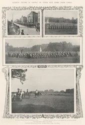 Deutsche Truppen in Wien auf dem Heimweg aus China