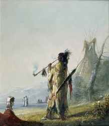 Ein rauchender Shoshone-Indianer [sic]