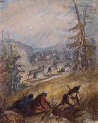 Jagd auf das Bergschaf, um 1837